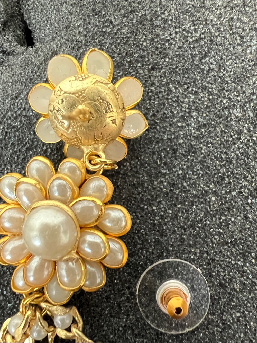 SHASHI Pearl Floral Tassel Drop Earrings - Picture 4 of 8